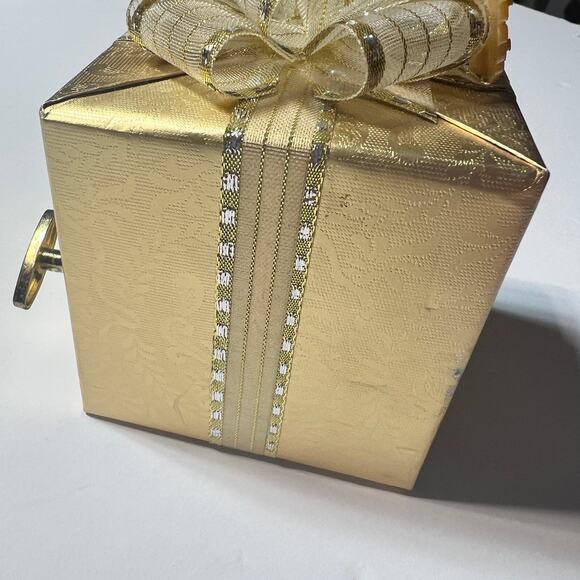 Pretti Pak 50th Anniversary Wind Up Music Box Gold Gift Plays Anniversary Song - Picture 6 of 10